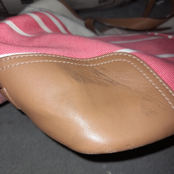 Coach F29921 Hadley Variegated Striped Duffle Silver/coral - Picture 12 of 16